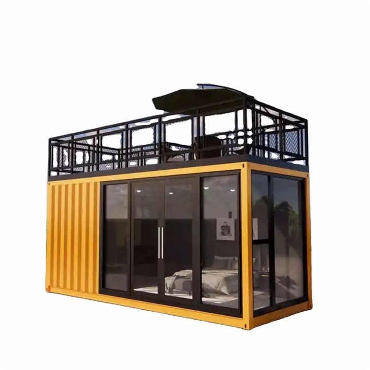 20ft customized prefab house modern design galvanized pipe panel furnished container house