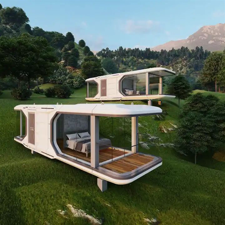 Customized prefab portable 4 bedroom capsule house with kitchen big space capsule house